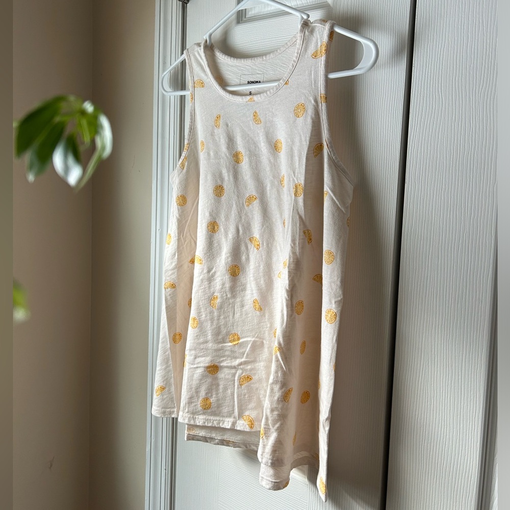 Flowy Orange Printed Tank Top
